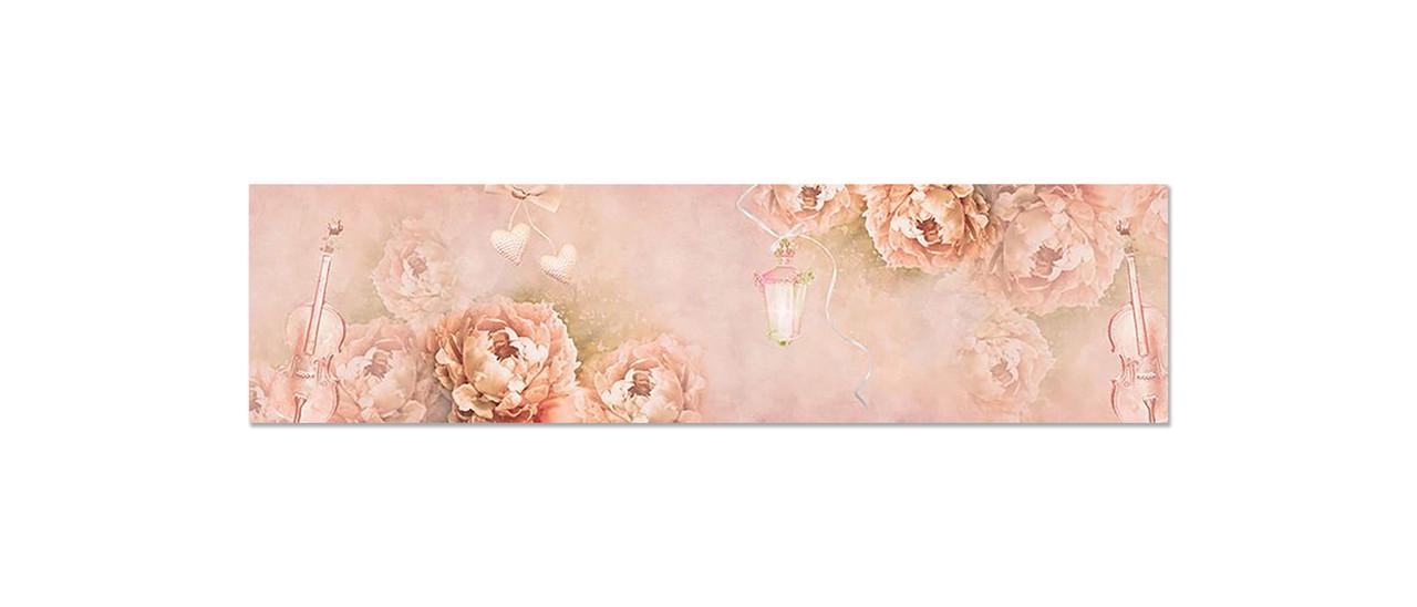 Фартук кухонный Пионы акварель 65х250 см Розовый