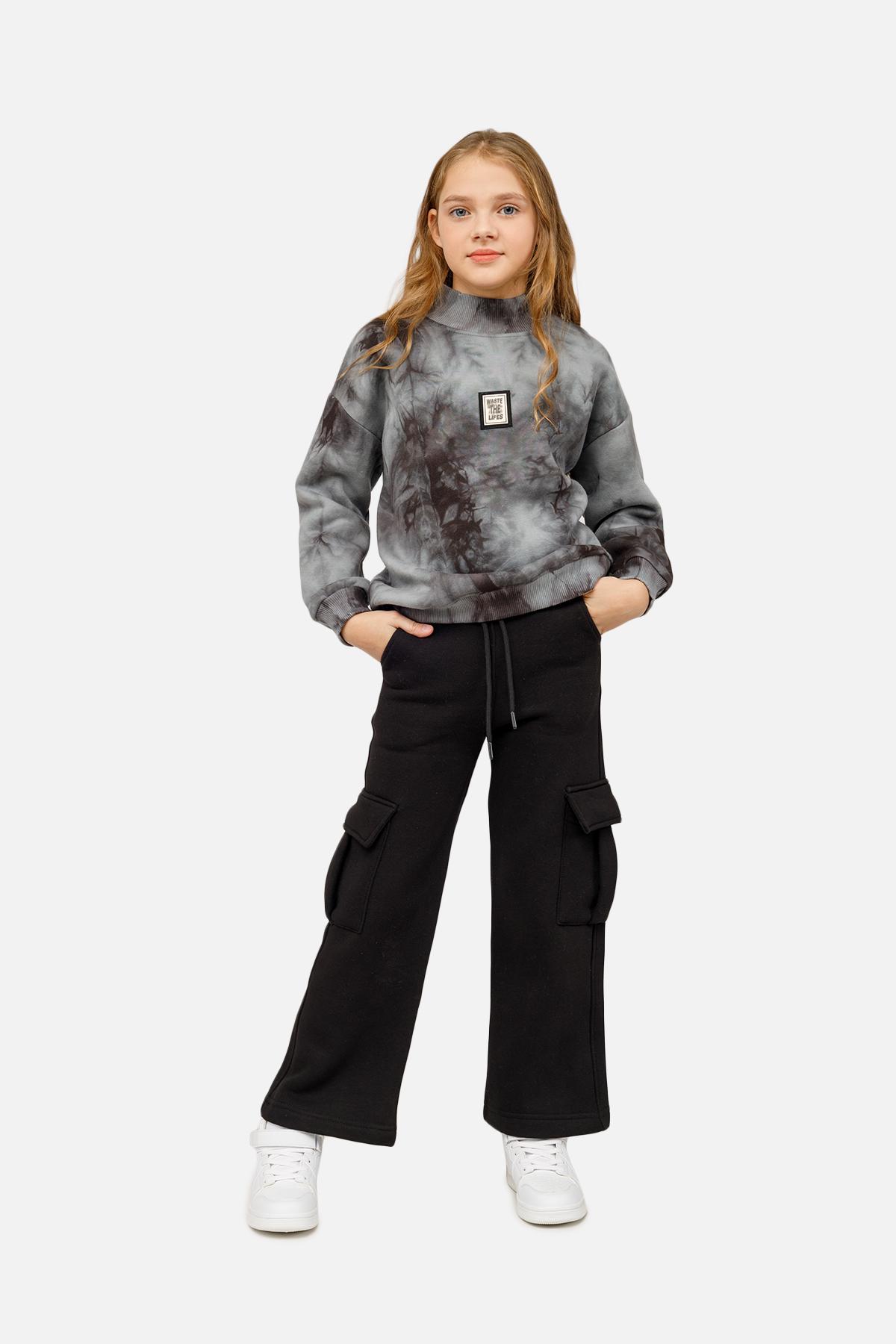 Свитшот для девочки ЦБ-00261978 140 см Темно-серый (28576300)