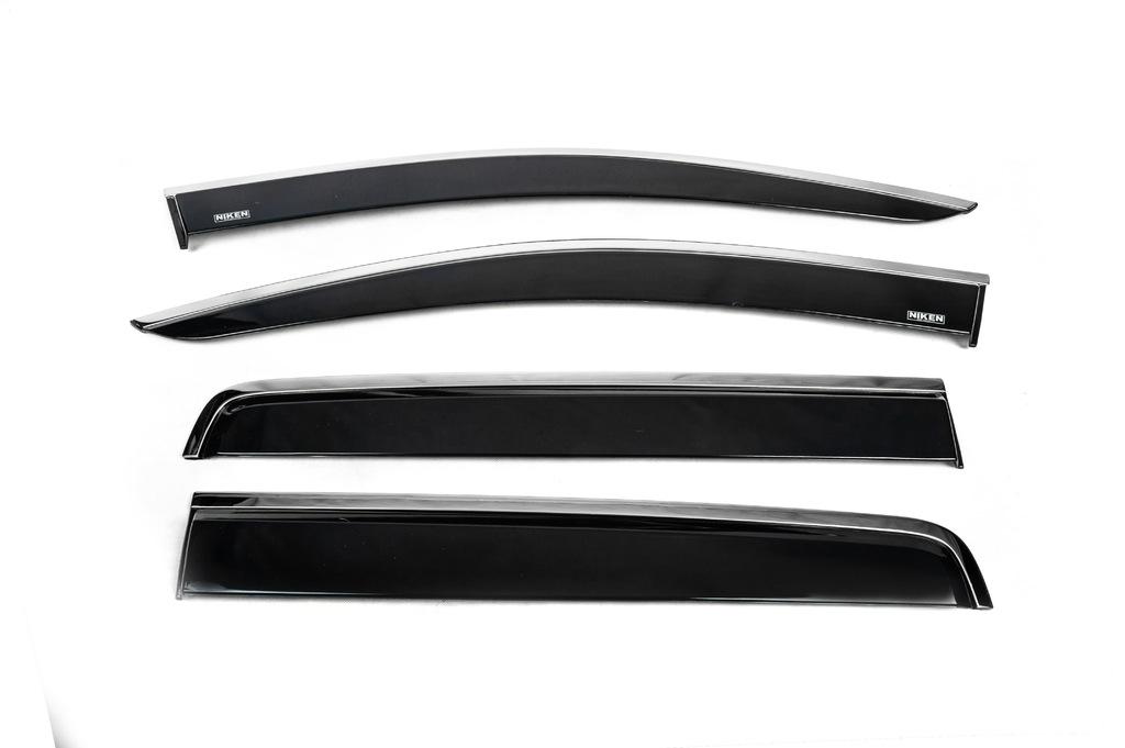 Вітровики з хромом Niken для Ford Ranger 2011-2022 рр. полікарбонат Чорний Вітровики з хромом Niken для Ford Ranger 2011-2022 рр. полікарбонат Чорний