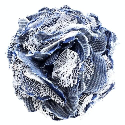 Брошь-заколка Джинсовая роза Seta Decor (11-120)