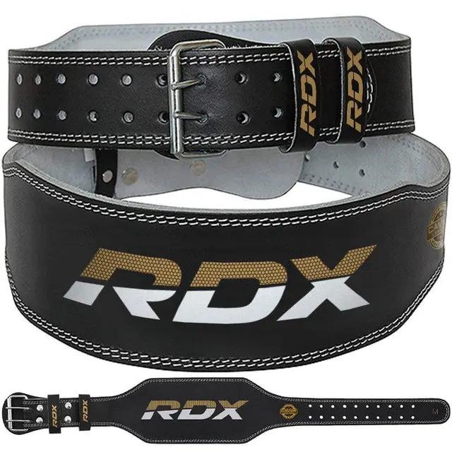 Пояс для тяжелой атлетики RDX 6 кожаный L Black Gold