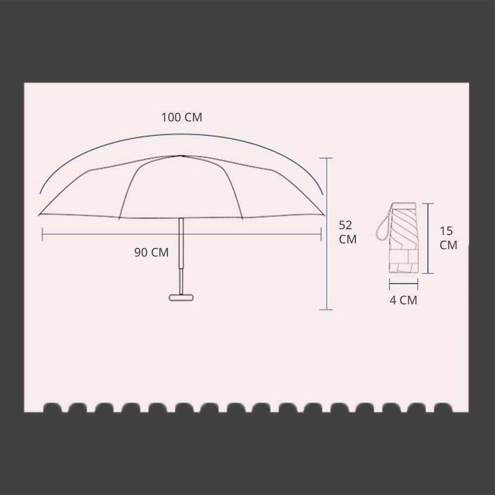Складна міні-парасоля від сонця та дощу, зонтик з м'яким футляром (21319639) - фото 7