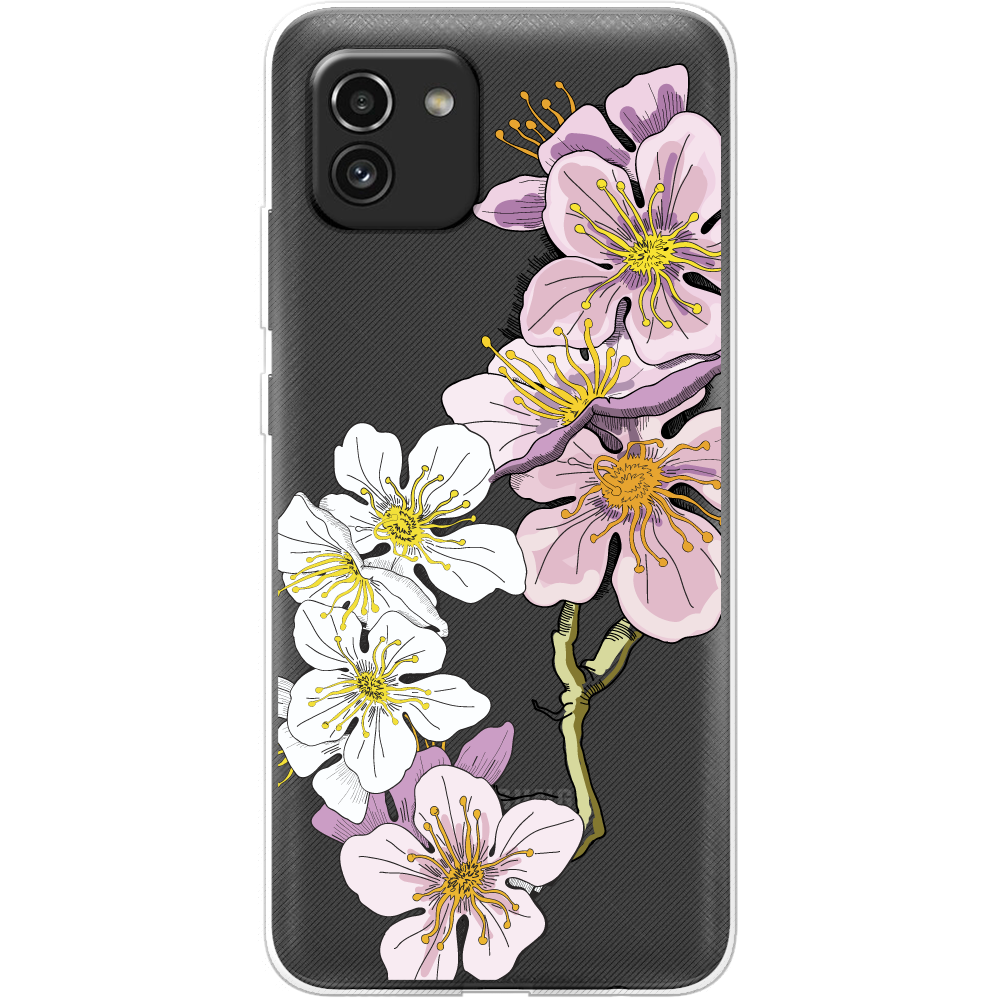 Чехол BoxFace Samsung Galaxy A03 (A035) Cherry Blossom Прозрачный силикон (44031-cc4-44031)