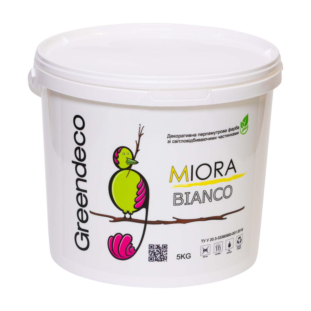 Фарба Greendeco Miora Bianco перламутрова з ефектом відбиття 5 кг