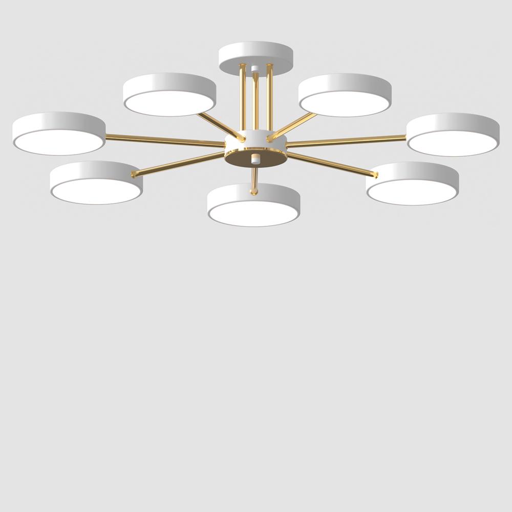 Люстра потолочная светодиодная Light House SRS-19521/7 WT+FGD Белый/Золотой