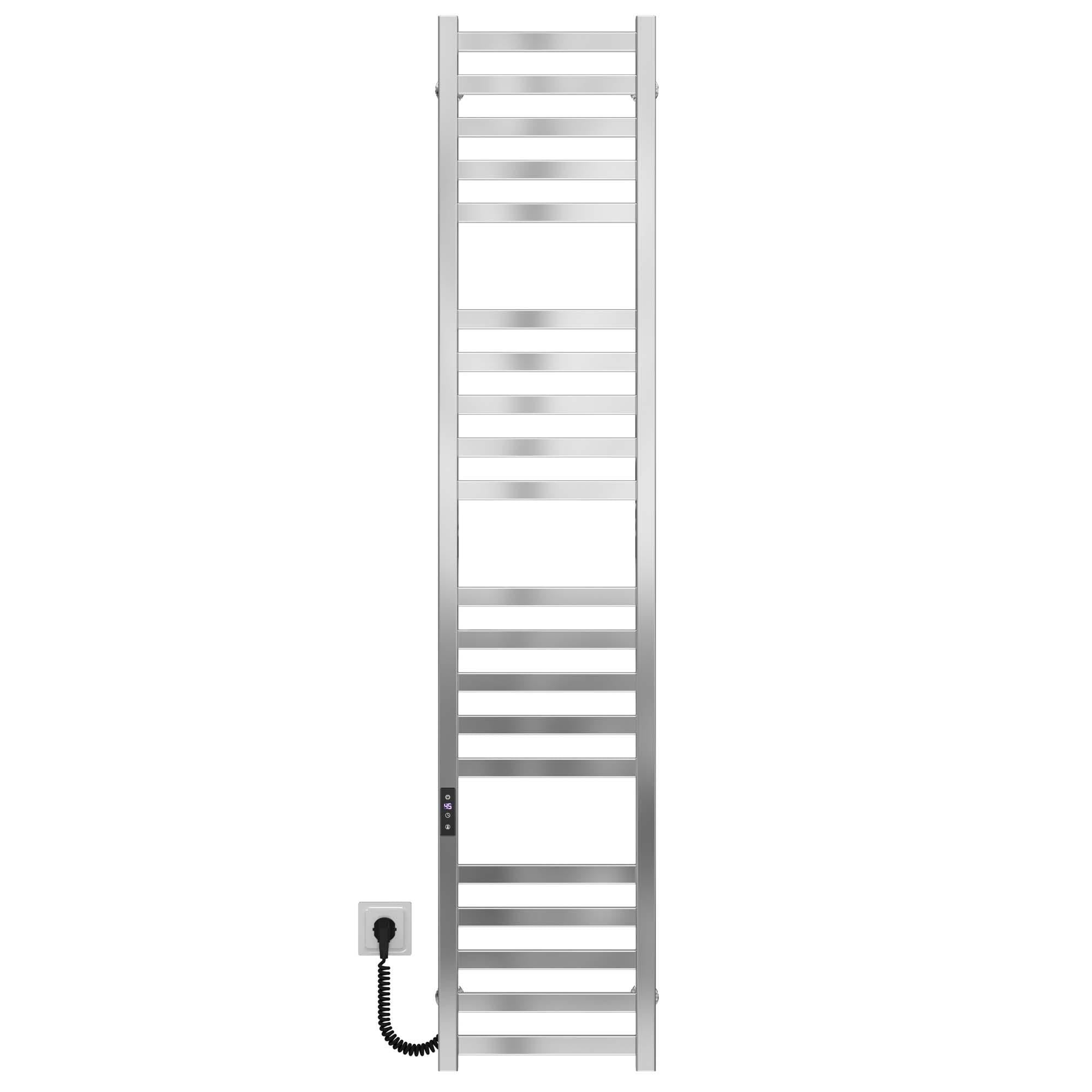 Полотенцесушитель электрический Deffi Magnus П20 JD04 левое подключение нержавеющая сталь 200х1600 мм Хром (A.MA.160.20.20.E.C.L.2)