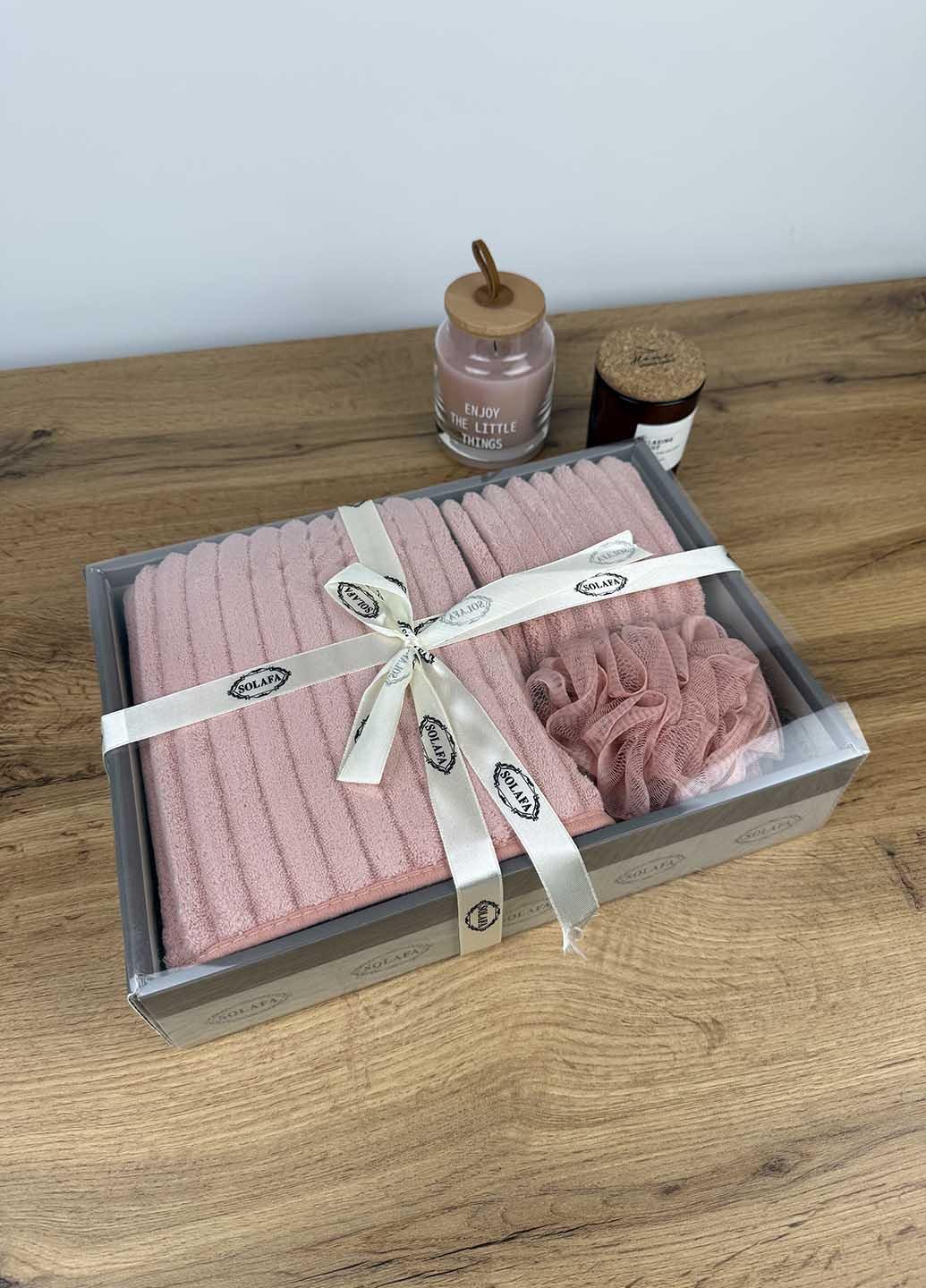 Подарочный набор полотенец из микрофибры Розовый (37-3) - фото 1