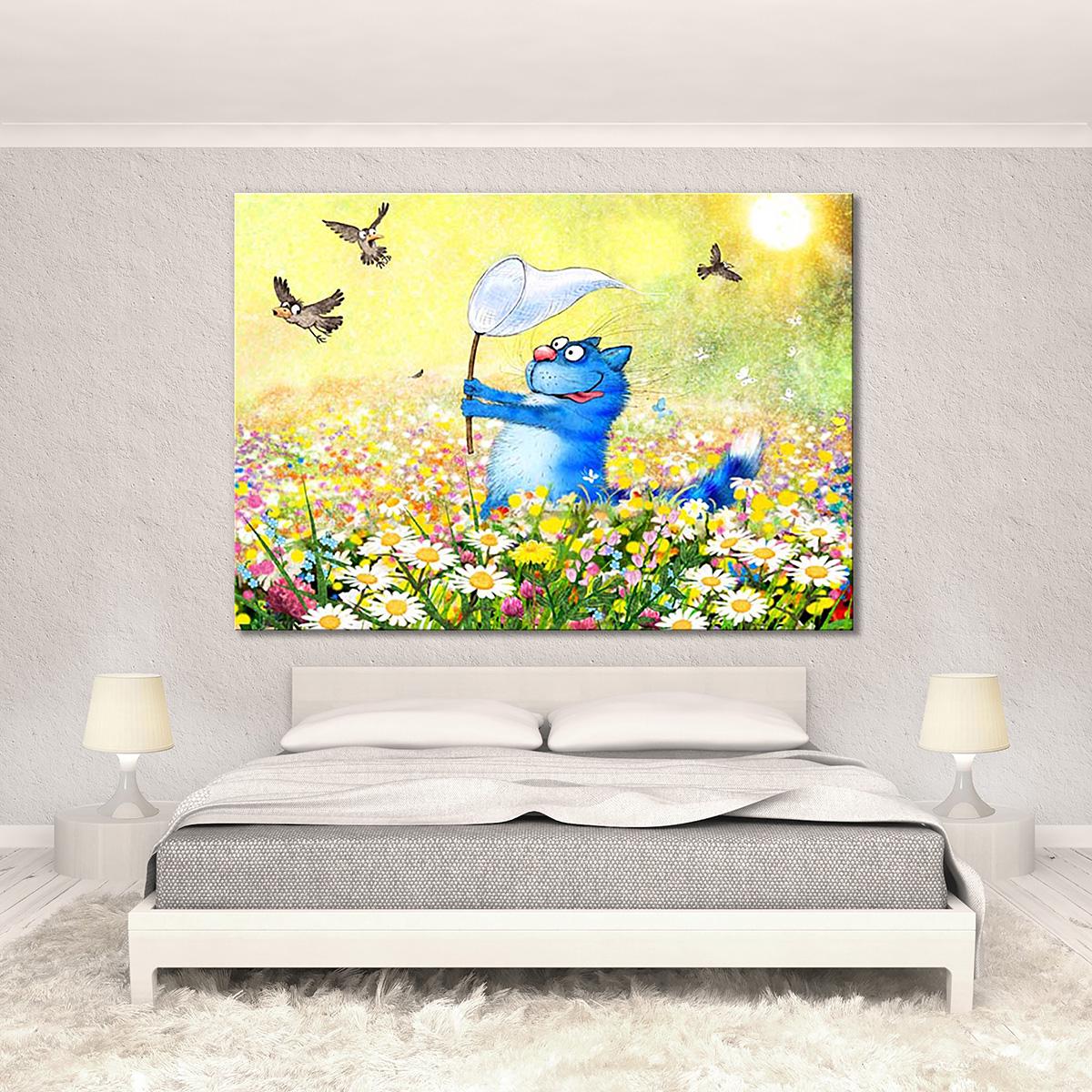 Модульная картина Улов на ромашковом поле 1 модуль 40х60 см