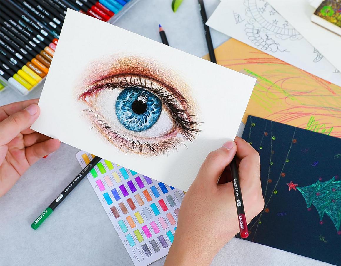 Набір кольорових олівців KALOUR 72 кольори із грифелем на восковій основі - фото 6