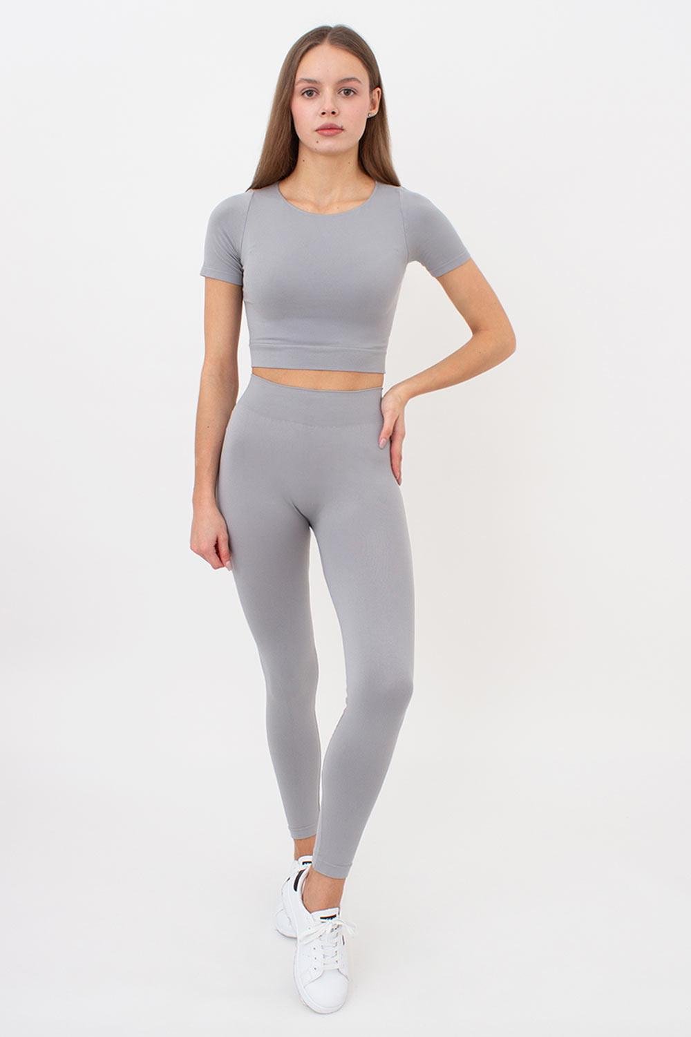 Леггинсы женские бесшовные Giulia LEGGINGS 02 из микрофибры L/XL Grey (4823116929418) - фото 3