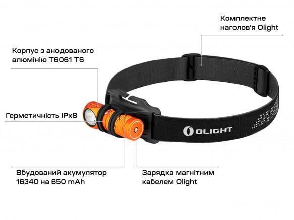 Ліхтар Olight Perun 2 Mini 1100 lm 150 м Помаранчевий (27831855) - фото 7