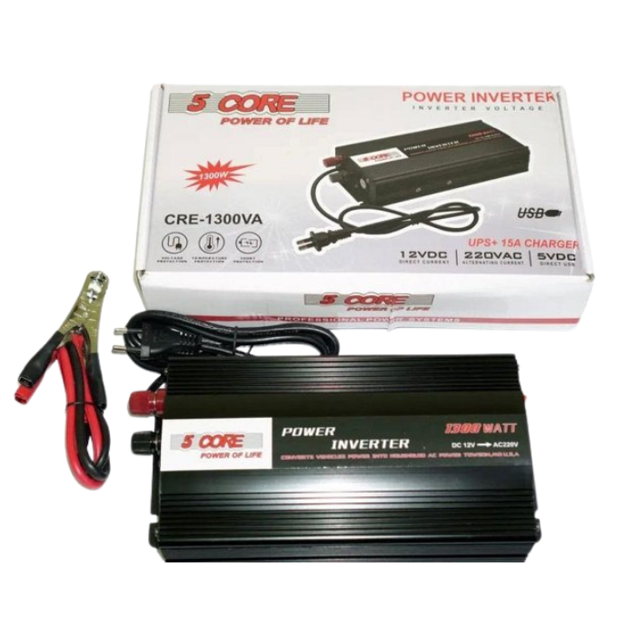 Перетворювач напруги 5 CORE Power Inverter UPS/CHARGE-PS-1300 1300W 12V AC/DC - фото 6