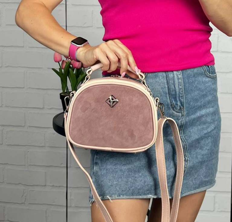 Сумка женская кросс-боди из экокожи и замши Темно-пудровый (2732414523) - фото 7 Сумка женская кросс-боди из экокожи и замши Темно-пудровый (2732414523) - фото 7