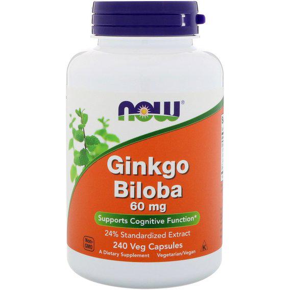 Добавка NOW Foods Ginkgo Biloba 60 мг 240 Veg Caps