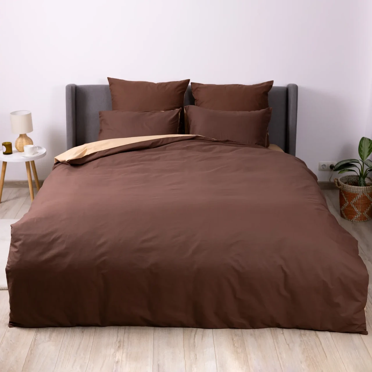 Комплект постельного белья Nature`s Nest двухспальный ранфорс 215х220 см/наволочки 2 шт. 50х70 см Коричневый - фото 6