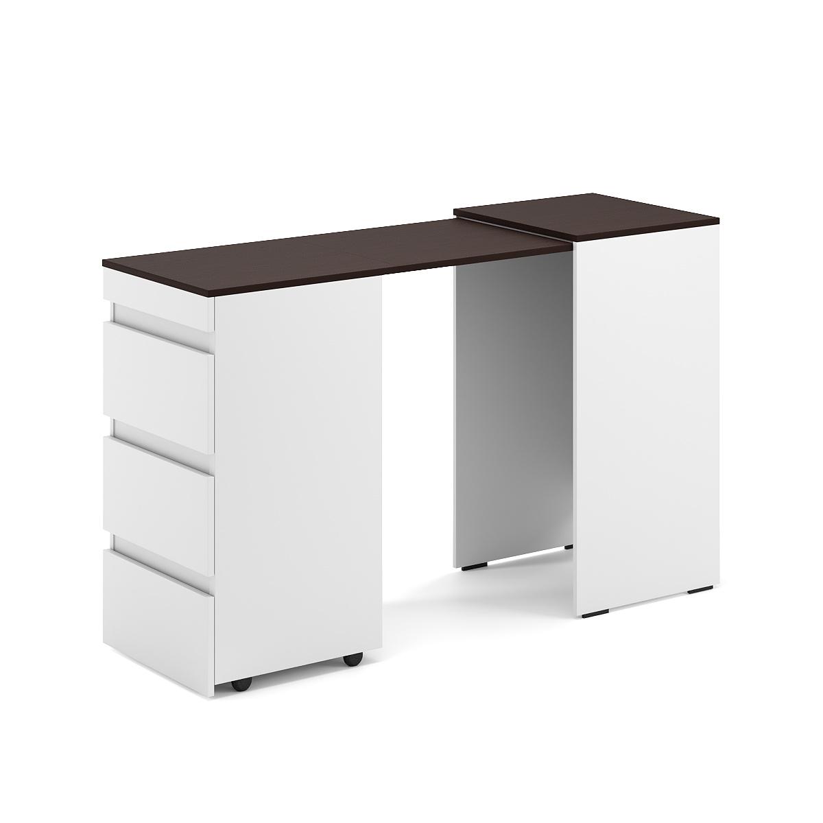Стіл комод-трансформер Molli 1400x450x756 мм Білий діамант/Дуб Венге (GATB01010500000) - фото 1 Стіл комод-трансформер Molli 1400x450x756 мм Білий діамант/Дуб Венге (GATB01010500000) - фото 1