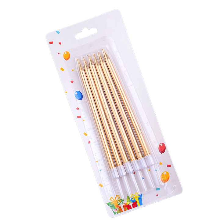 Свічки для торта Металік 6 шт. Золотий античний (16074)