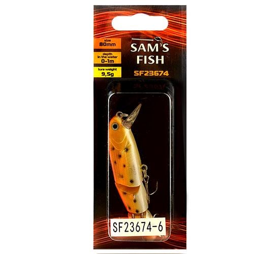 Воблер трехсоставной Sams Fish SF23674-6 80 мм 10 шт.