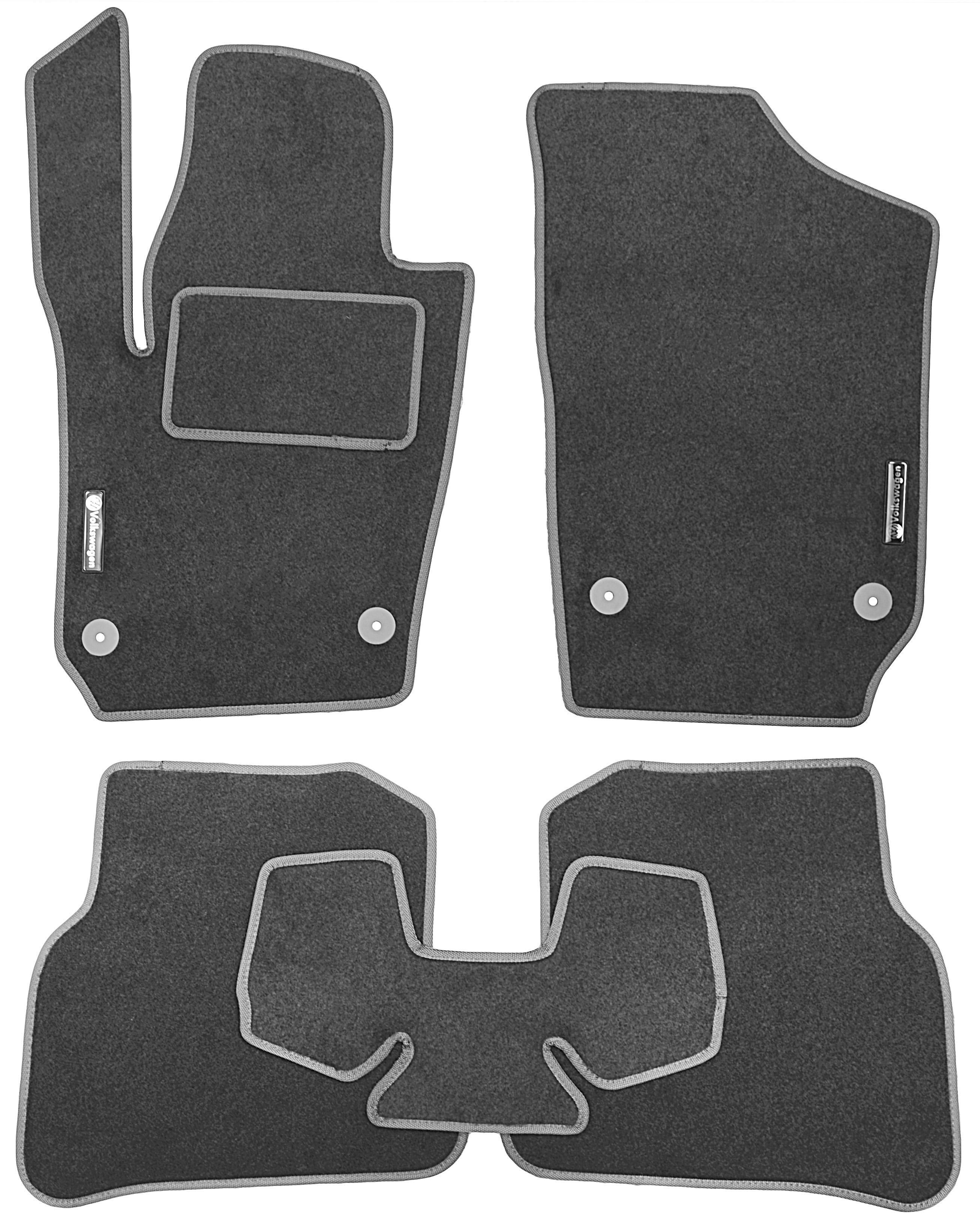 Коврики в салон для Volkswagen Polo '09-17 хетчбек текстильные Серый (21571)
