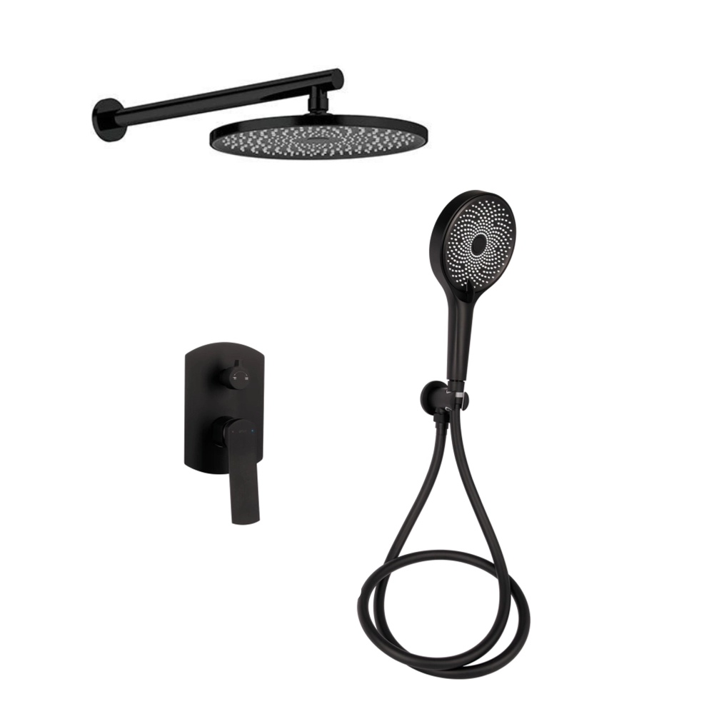 Душевая система скрытого монтажа Qtap Slavonice k35 универсальная на два потребителя Matt Black (45900) Душевая система скрытого монтажа Qtap Slavonice k35 универсальная на два потребителя Matt Black (45900)