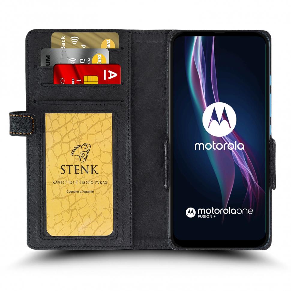Чехол книжка Stenk Wallet для Motorola One Fusion Plus Черный (67266)
