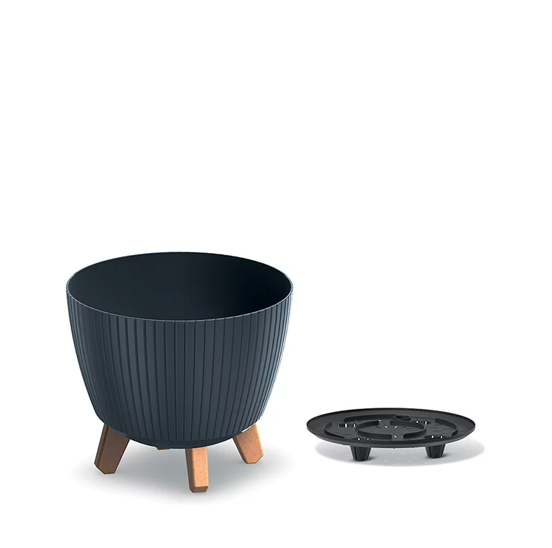 Горшок для цветов на ножках Prosperplast Lamia 24 см Антрацит (DLAL240-S433)