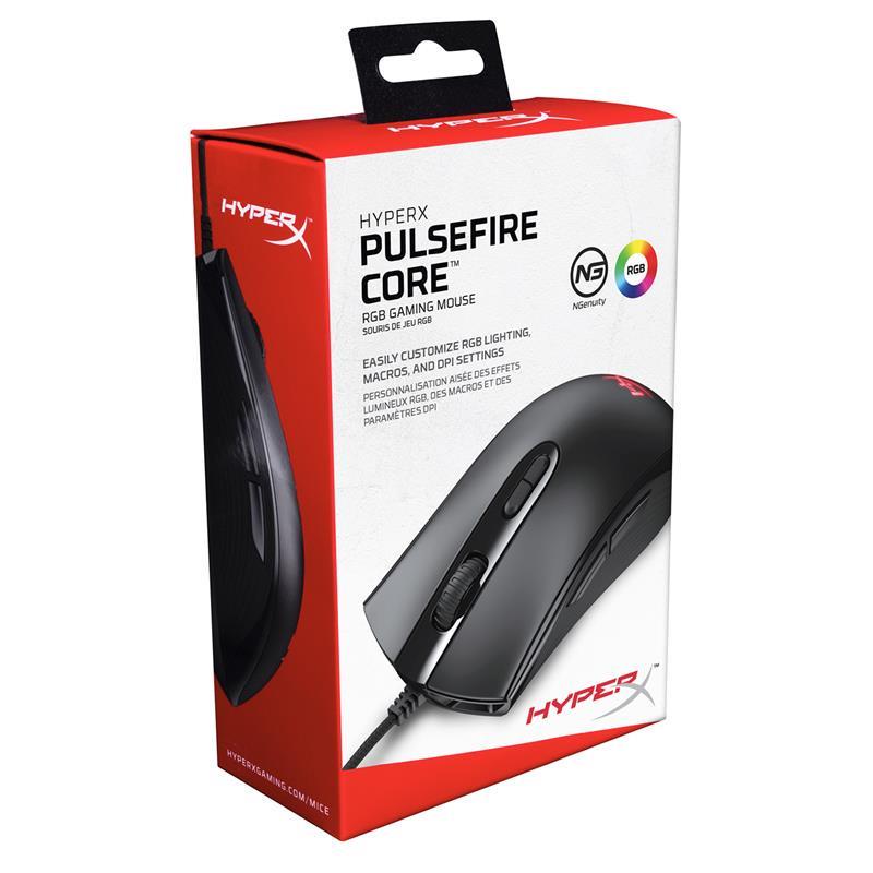 Мишка ігрова HyperX Pulsefire Core провідна RGB 6200 DPI пам'ять налаштувань 7 кнопок Чорний (629408) - фото 6
