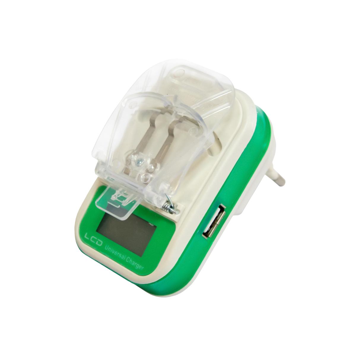 Адаптер питания LCD USB Charger жабка 4,2 V 0,3 A Бело-зеленый (1010005-Other-4)