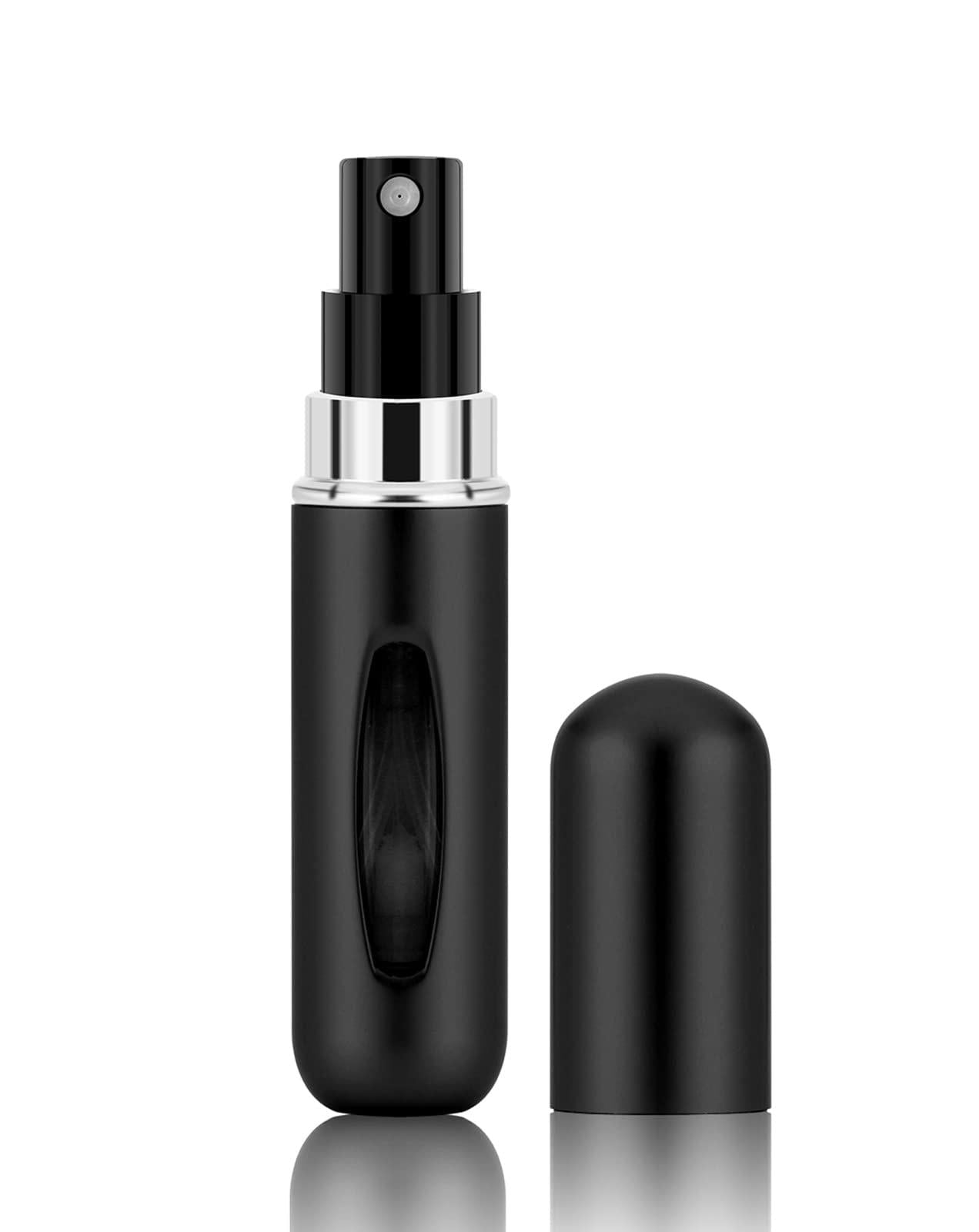 Флакон алюминиевый для духов с пульверизатором и заправкой снизу 5 мл Черный (29409)