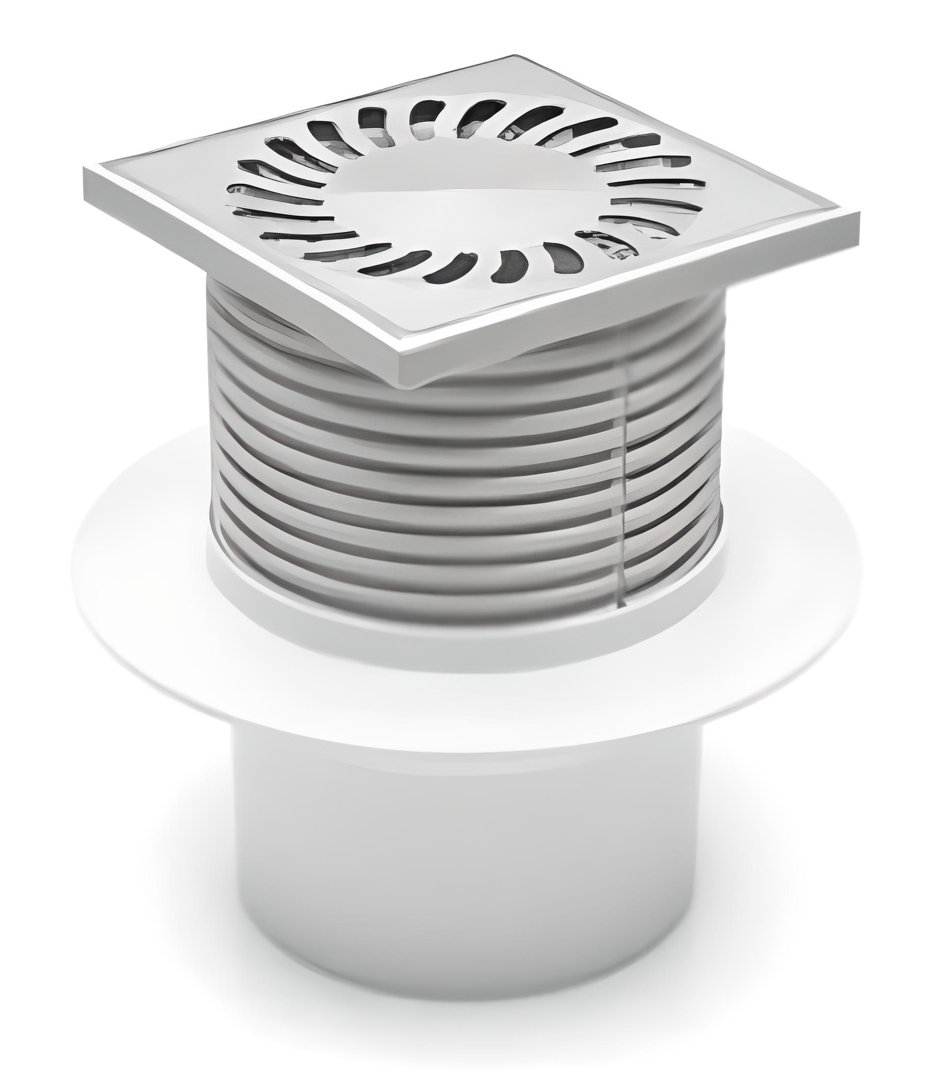 Трап двухкорпусный МСН 421L с гидрозатвором /вертикальным подключением DN110 мм /нержавеющей решеткой 122х122 мм (13934847)