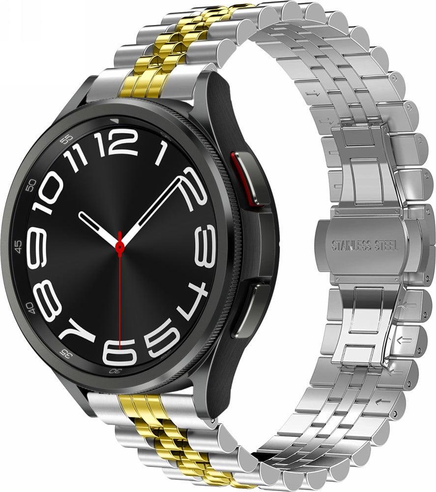 Браслет металлический Stech Line для Galaxy Watch 6 Classic 47 мм Silver Gold (39219-67)