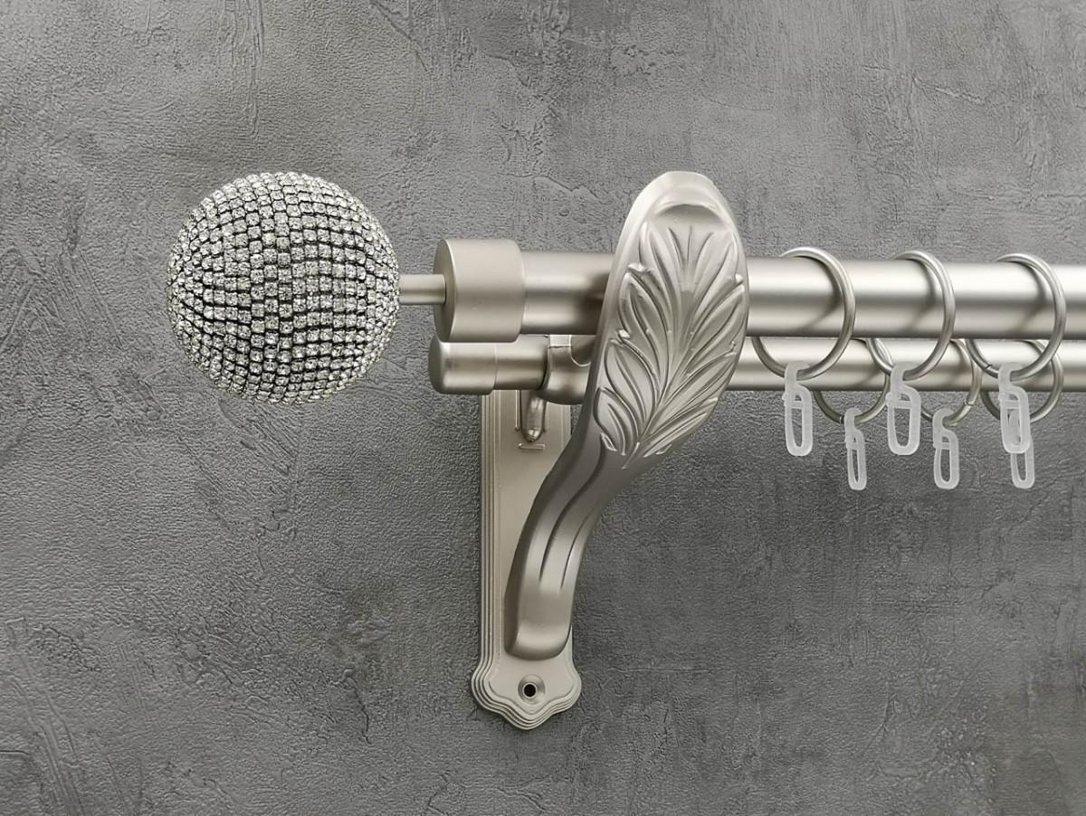 Карниз Quadrum Емпреса гладкая штанга двойной ретро 25/19 мм 400 см Сатин (272281816)