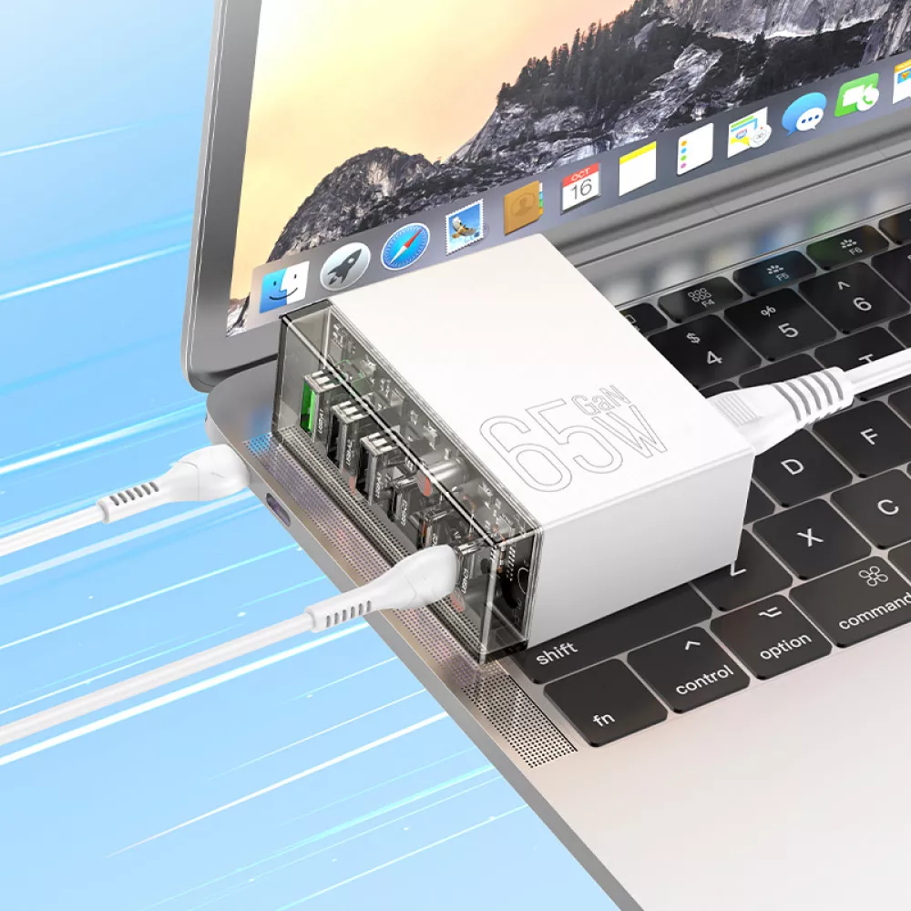 Сетевое зарядное устройство Hoco N36 GaN 65W с 6 портами 3xUSB-C/3xUSB-A (777172) - фото 4 Сетевое зарядное устройство Hoco N36 GaN 65W с 6 портами 3xUSB-C/3xUSB-A (777172) - фото 4