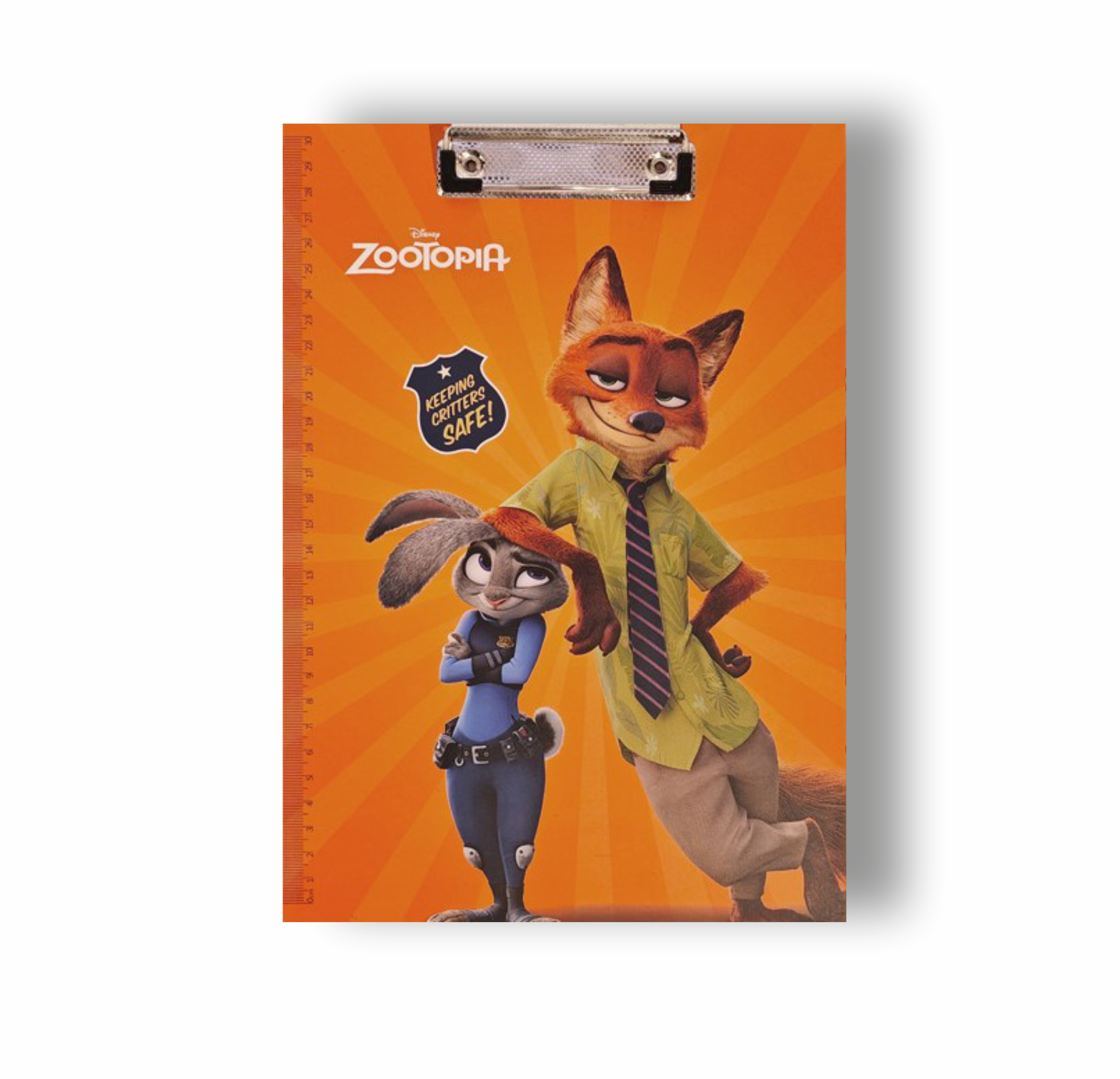 Кліпборд-планшет із зажимом та лінійкою 30 см A4 Zootopia Disney Джуді Гопс та Нік Вайлд пластик 31х22 см Помаранчевий (0546)