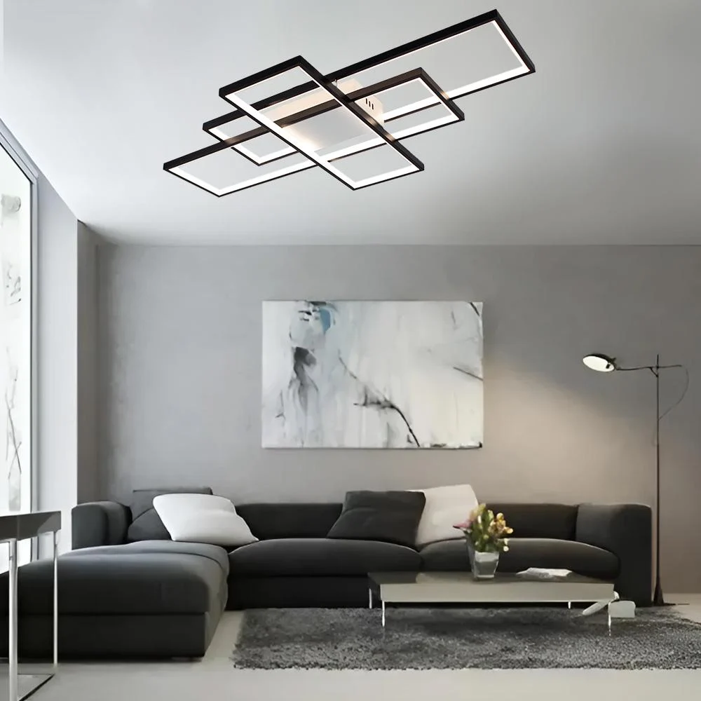 Люстра светодиодная ESLLSE SVEN 3S с пультом 125 Вт 1100x600x80 мм Черно-белый (10554) - фото 6 Люстра светодиодная ESLLSE SVEN 3S с пультом 125 Вт 1100x600x80 мм Черно-белый (10554) - фото 6