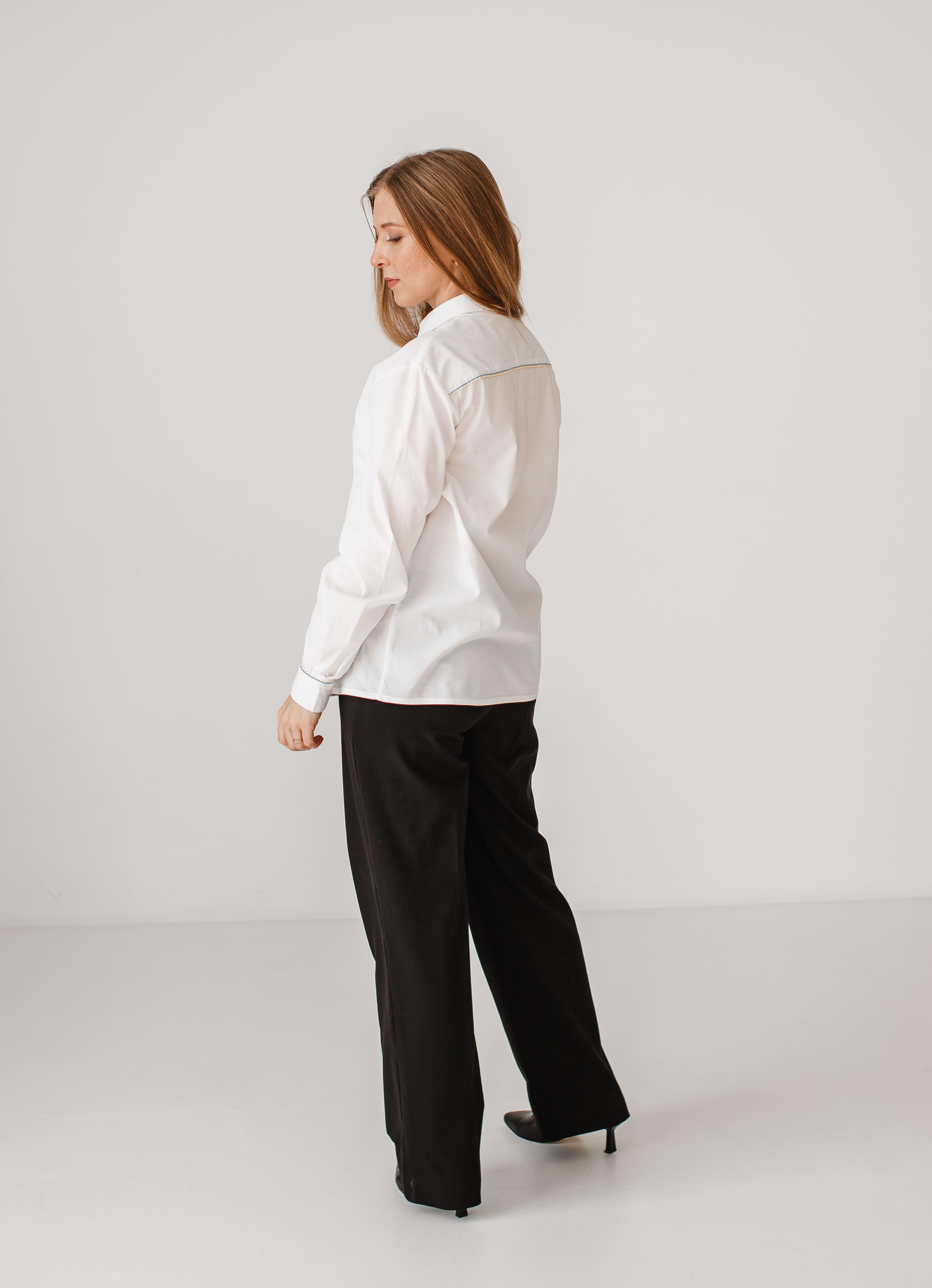 Сорочка пряма VSlatinina з класичним коміром S Білий (01234567812) - фото 2