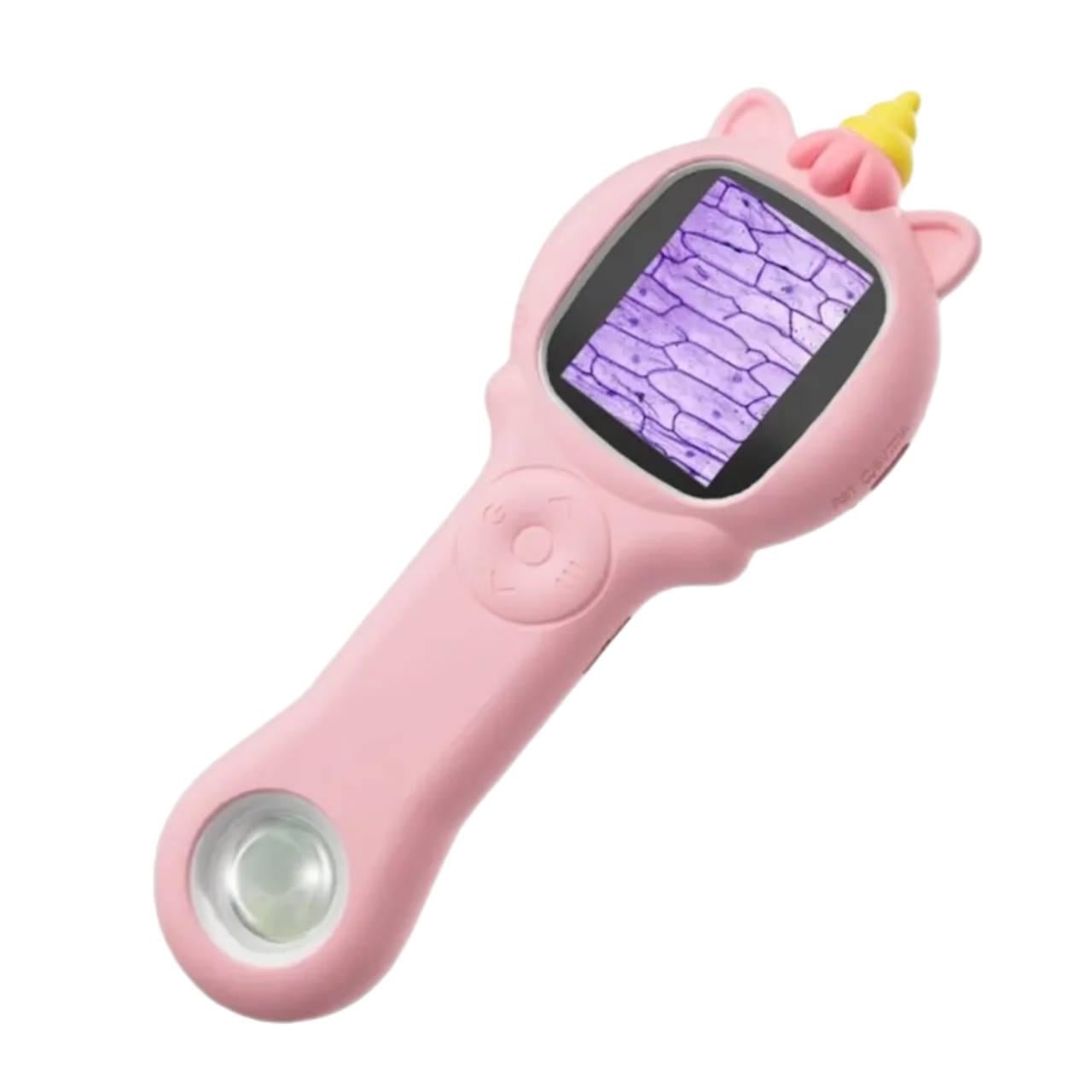 Детский микроскоп Единорог 500X с подсветкой и функцией фото/видео Розовый (5cad4c1d)