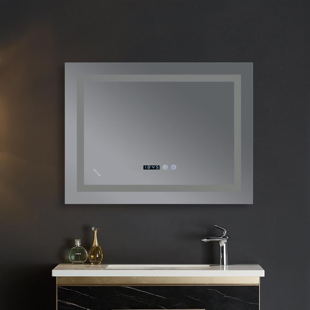 Зеркало для ванной комнаты MIXXUS WARM MR02 LED Touch/Anti-fog/димером/регулятор яркости/часами 70x50 см (MI6668) - фото 3 Зеркало для ванной комнаты MIXXUS WARM MR02 LED Touch/Anti-fog/димером/регулятор яркости/часами 70x50 см (MI6668) - фото 3