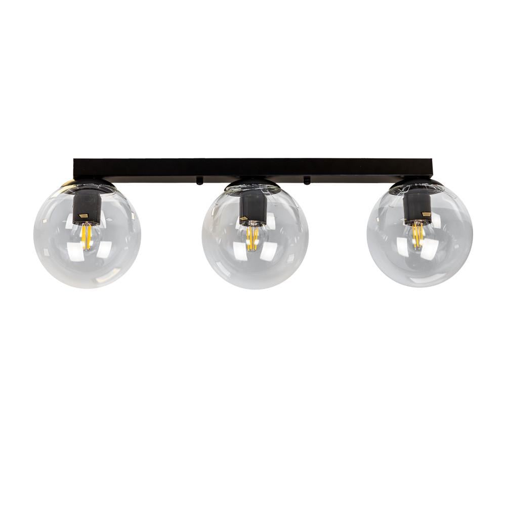 Потолочная люстра Levistella 756XPR150F-3 BK+CL 500 с тремя плафонами Черный/Прозрачный (1887935509)