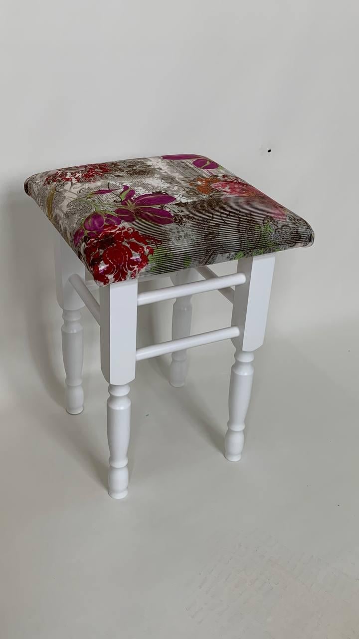 Табуретка кухонна дерев’яна Скіф ТК-16 Білий/Принт - фото 3