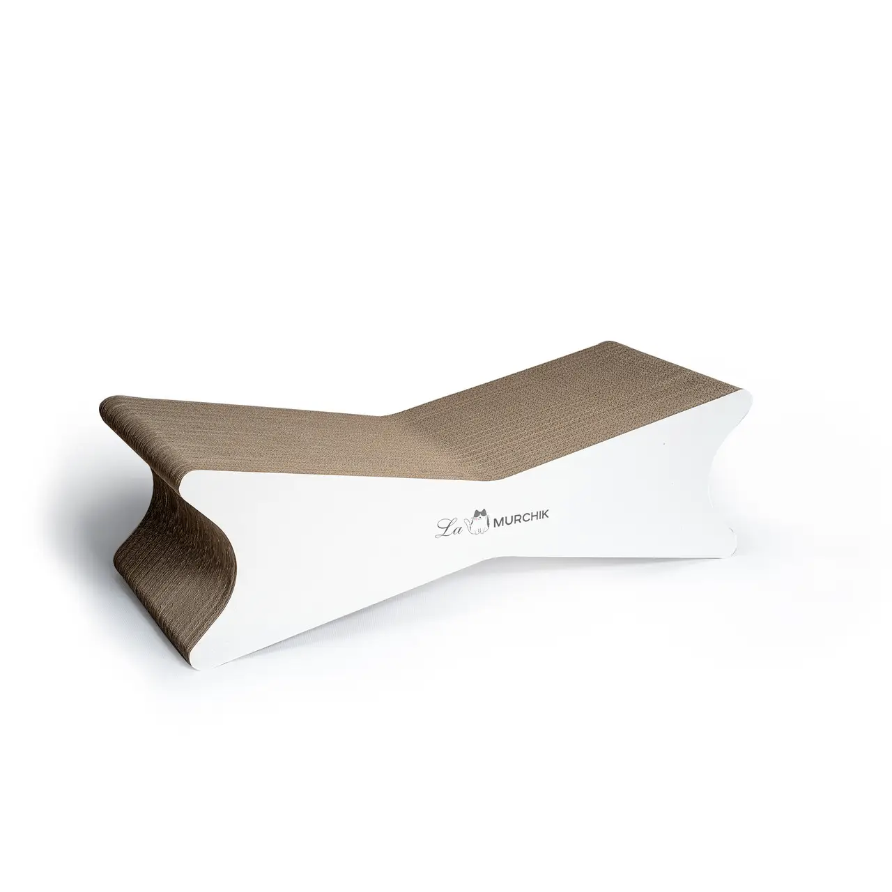 Когтеточка-лежанка для кошек Lamurchik из гофрокартона 63х20х26 см White (1858426434)