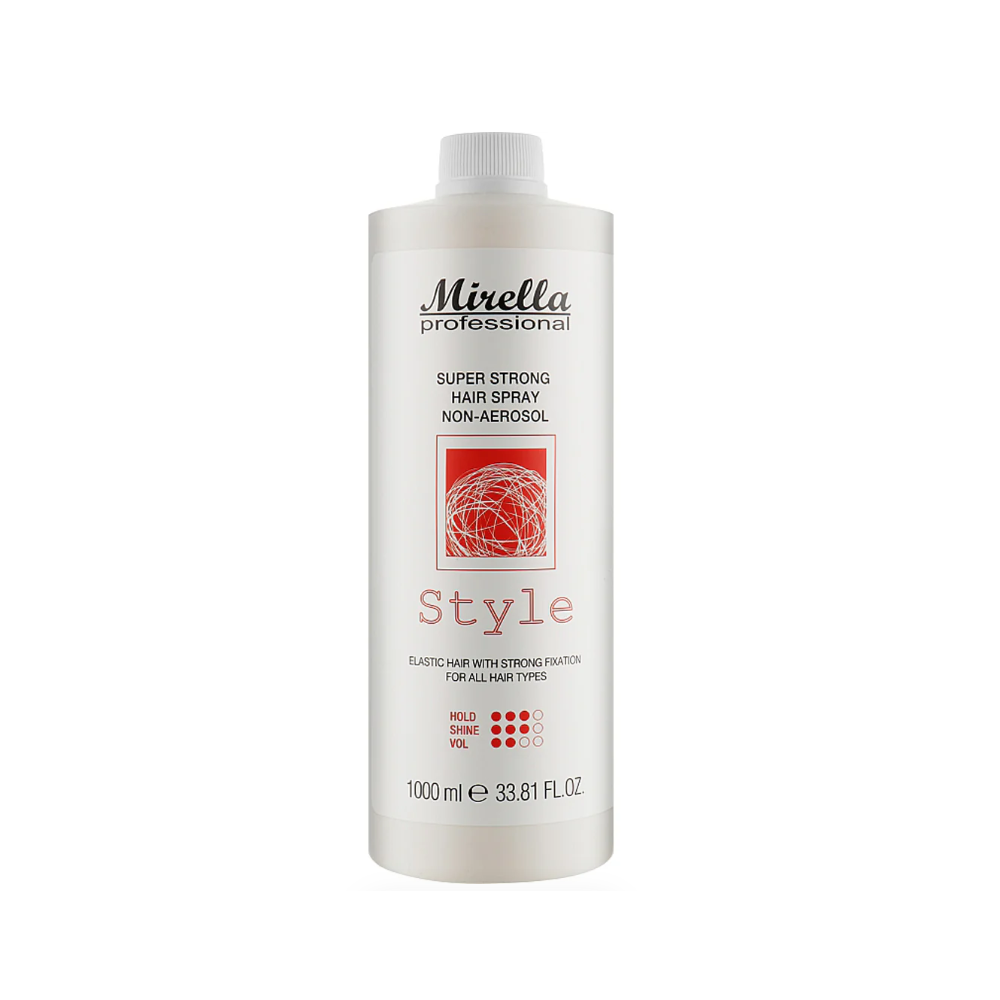 Рiдкий лак для укладання волосся Mirella Professional Style Super Strong Hair Spray 1000 мл