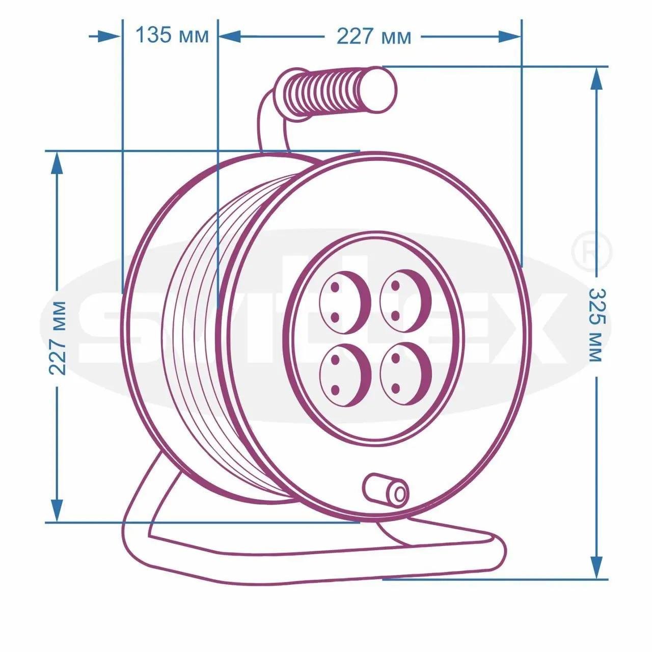 Катушка пустая без удлинителя SVITTEX SV-028-IP44 до 100 м IP44 (20012) - фото 2