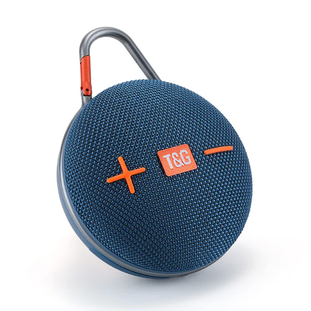Портативная колонка TG648 Bluetooth USB с карабином Синий