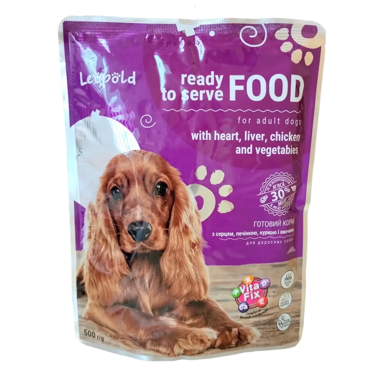Корм вологий для собак Леопольд з з серцем/печінкою/куркою і овочами 500 г (2905484830)