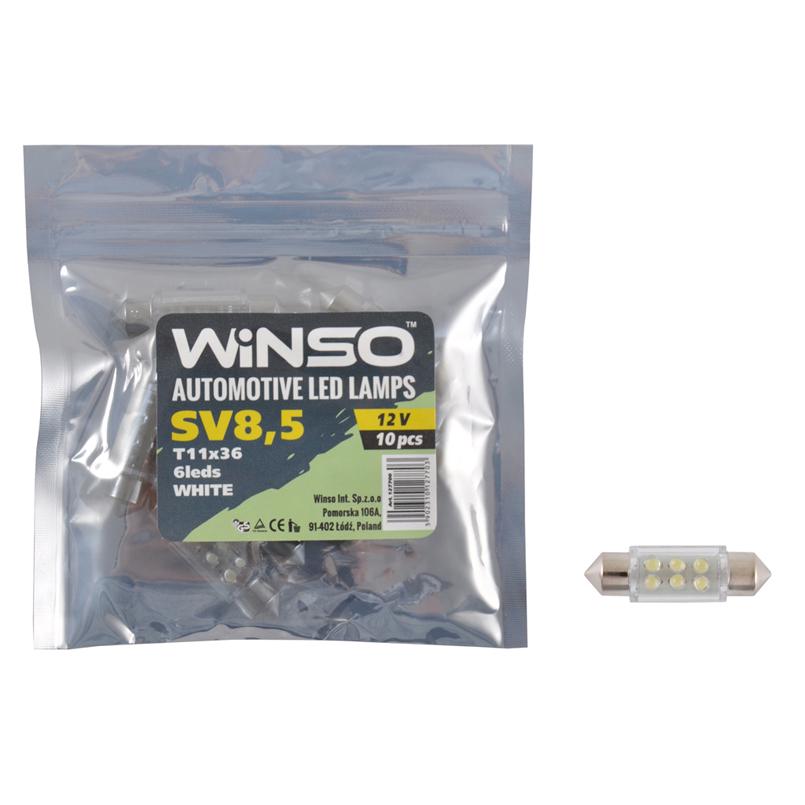 Автолампа LED WINSO 12V FLUX SV8,5 T11x36 10 шт. (127700)