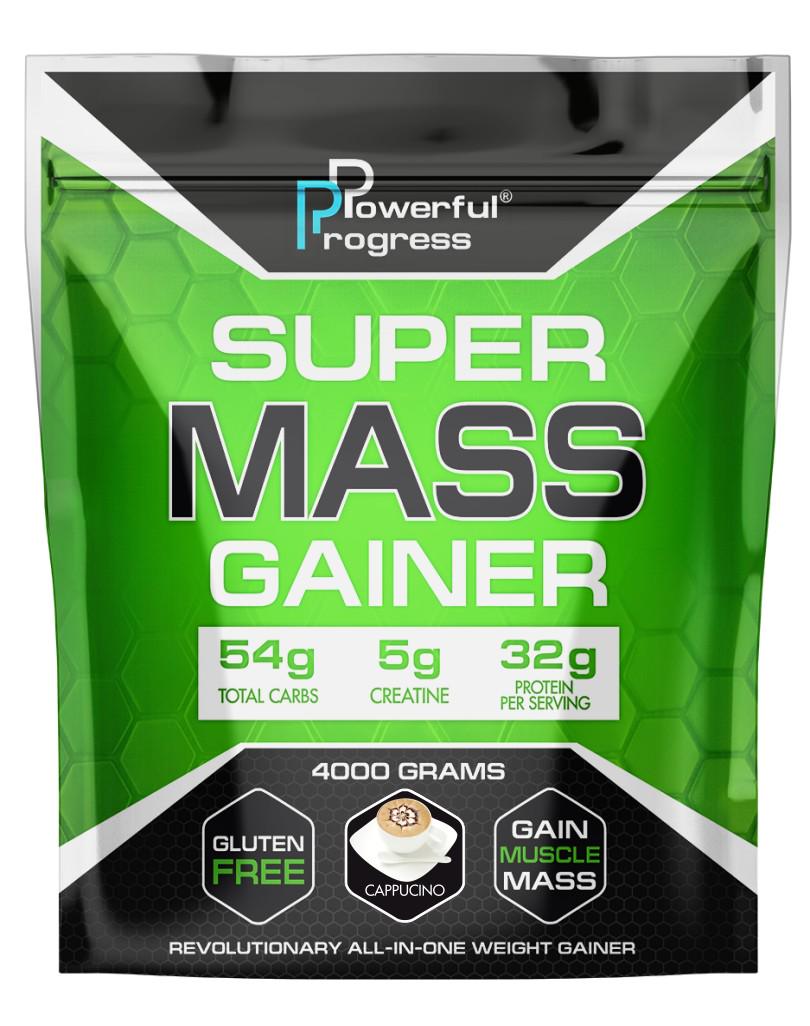 Гейнер высокобелковый Powerful Progress Super Mass Gainer 4 кг Капучино (06772-03)