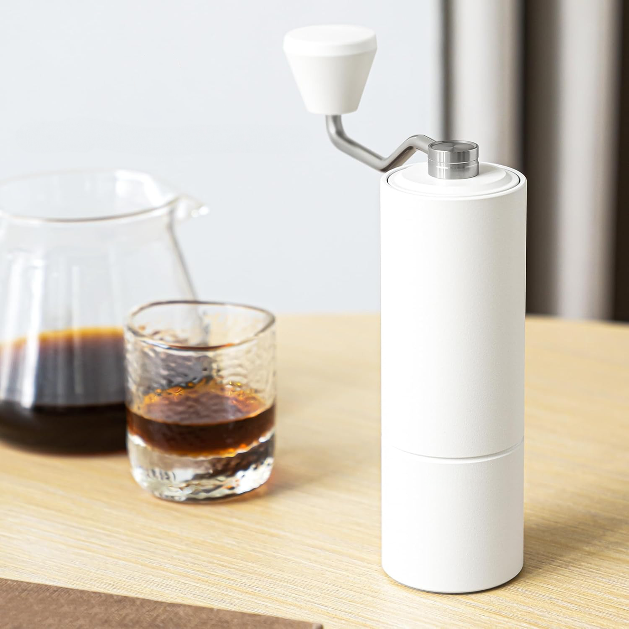 Кофемолка ручная Timemore Chestnut C3 с регулировкой помола со стальными жерновами Matte White (S2C660) - фото 3