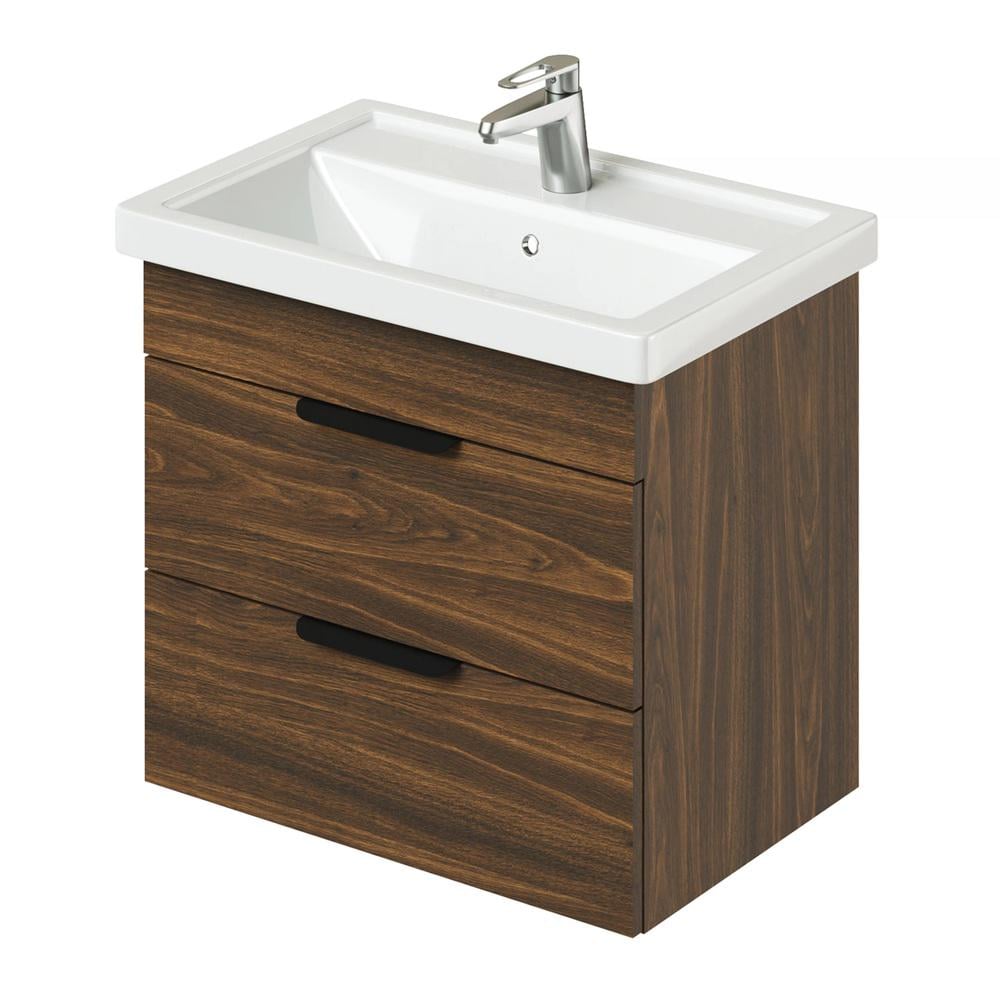 Тумба підвісна із раковиною MVK Vostok Lite 60 B1 600х450х530 мм Дуб Бурбон (8087br)