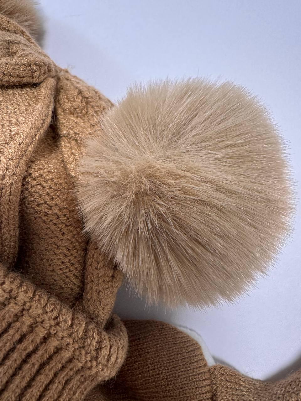 Шапка детская вязаная зимняя с ушками Медвежонок 1-3 года - фото 5 Шапка детская вязаная зимняя с ушками Медвежонок 1-3 года - фото 5